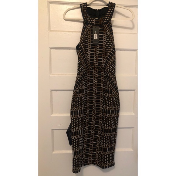 BCBGMaxAzria Dresses & Skirts - BCBG Max Azria Dress S Tribal Pattern Black & Tan